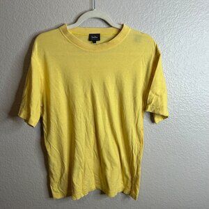 DG-33 Neiman Marcus Men's Size Large Yellow Crewneck T-Shirt Made In Italy